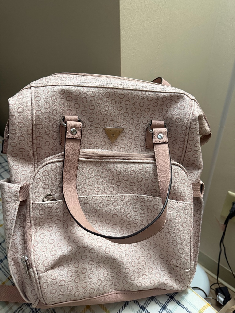 Guess Blush Pink Logo Backpack Satchel